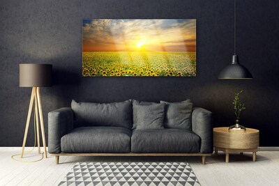 Quadro di vetro I girasoli di Sun Meadow