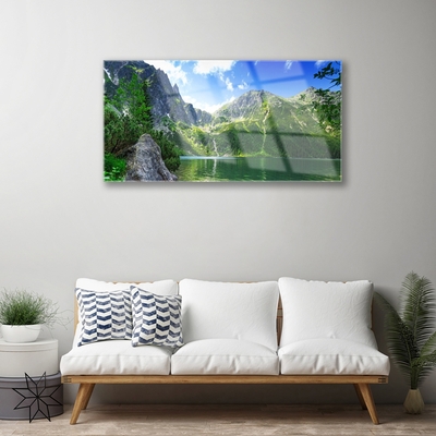 Quadro vetro Lago di montagna Natura