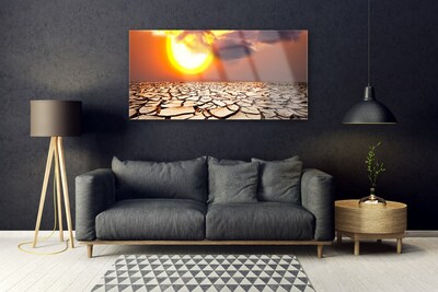 Quadro in vetro Paesaggio del deserto del sole