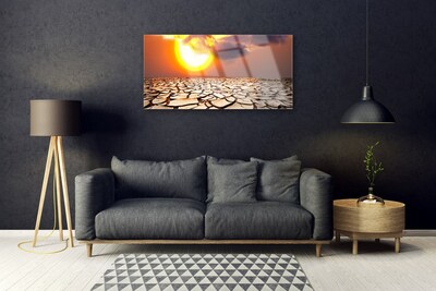 Quadro in vetro Paesaggio del deserto del sole