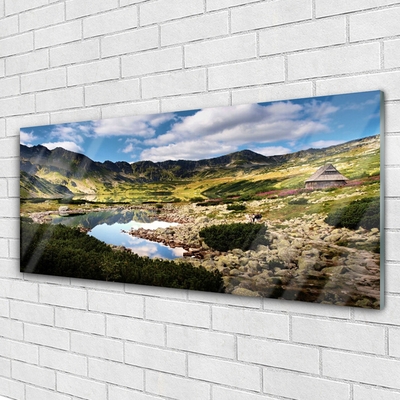 Quadro in vetro Paesaggio del lago di montagna