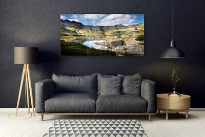 Quadro in vetro Paesaggio del lago di montagna