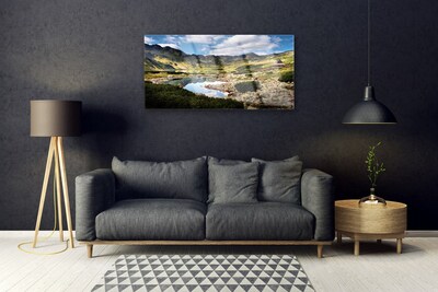 Quadro in vetro Paesaggio del lago di montagna