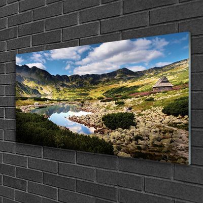 Quadro in vetro Paesaggio del lago di montagna