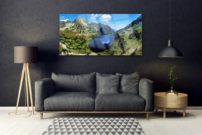 Quadro vetro Paesaggio del lago di montagna