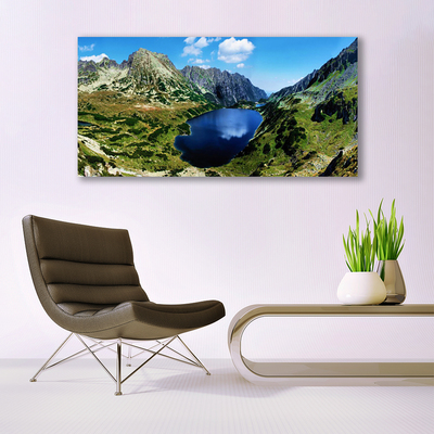 Quadro vetro Paesaggio del lago di montagna