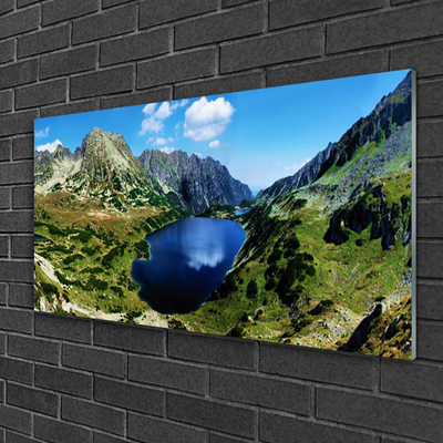 Quadro vetro Paesaggio del lago di montagna