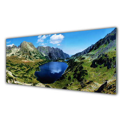 Quadro vetro Paesaggio del lago di montagna