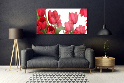 Quadro di vetro Tulipani Fiori Pianta