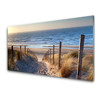 Quadro vetro Paesaggio del sentiero della spiaggia