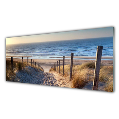 Quadro vetro Paesaggio del sentiero della spiaggia