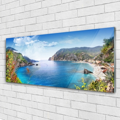 Quadro vetro Baia Montagne Mare Paesaggio