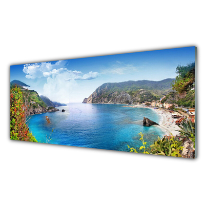 Quadro vetro Baia Montagne Mare Paesaggio