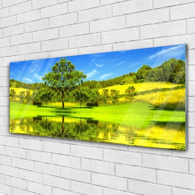 Quadro in vetro Prato Albero Natura