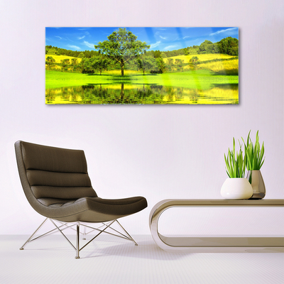 Quadro in vetro Prato Albero Natura