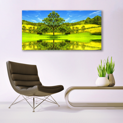 Quadro in vetro Prato Albero Natura