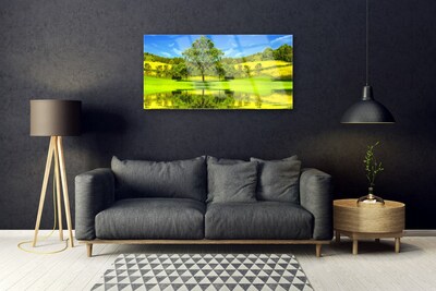 Quadro in vetro Prato Albero Natura