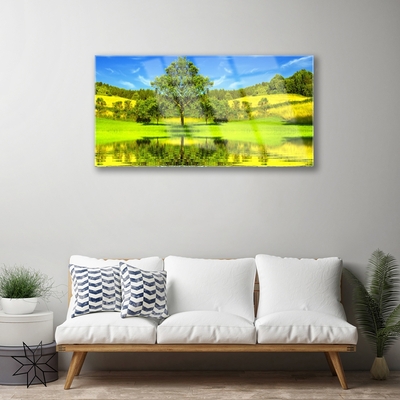 Quadro in vetro Prato Albero Natura