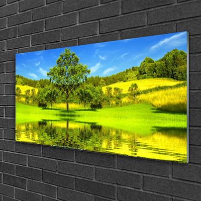 Quadro in vetro Prato Albero Natura