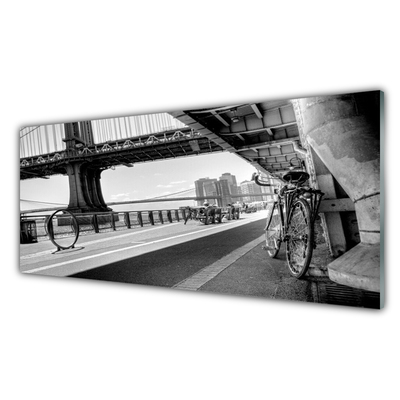 Quadro vetro Architettura della bicicletta a ponte