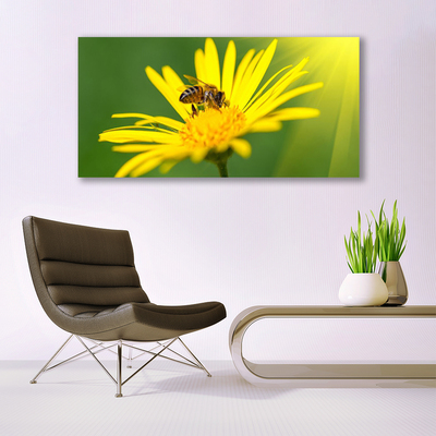 Quadro di vetro Ape Fiore Natura