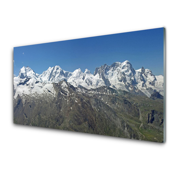 Quadro di vetro Montagne Neve Paesaggio