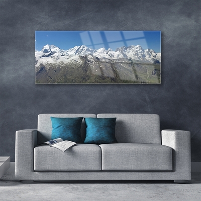 Quadro di vetro Montagne Neve Paesaggio