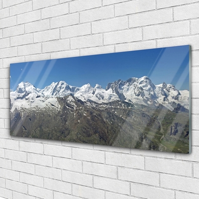 Quadro di vetro Montagne Neve Paesaggio