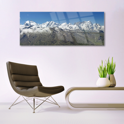 Quadro di vetro Montagne Neve Paesaggio