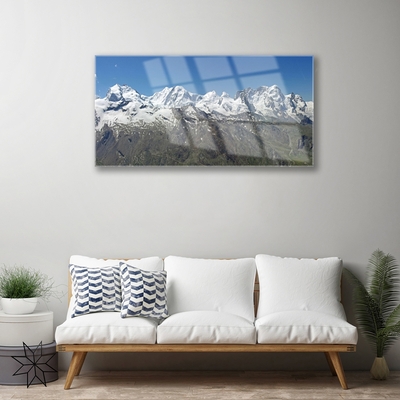 Quadro di vetro Montagne Neve Paesaggio