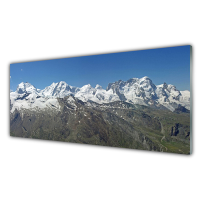 Quadro di vetro Montagne Neve Paesaggio