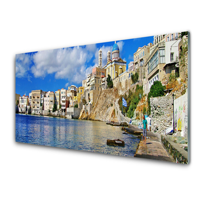 Quadro di vetro Architettura della città e del mare