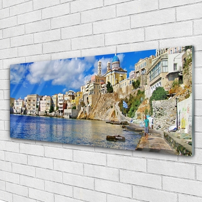 Quadro di vetro Architettura della città e del mare