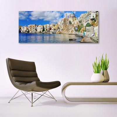 Quadro di vetro Architettura della città e del mare