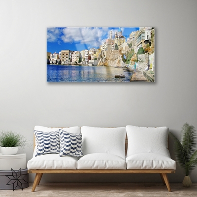 Quadro di vetro Architettura della città e del mare