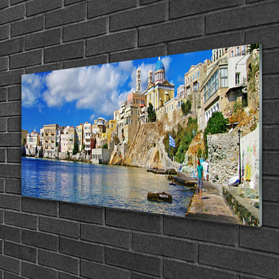 Quadro di vetro Architettura della città e del mare