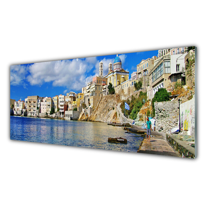 Quadro di vetro Architettura della città e del mare