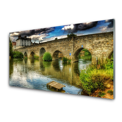 Quadro di vetro Architettura del fiume Bridge