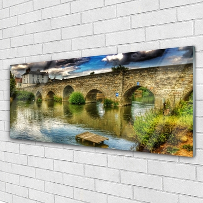 Quadro di vetro Architettura del fiume Bridge