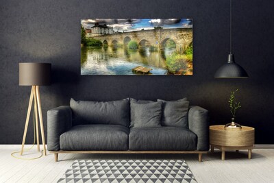 Quadro di vetro Architettura del fiume Bridge