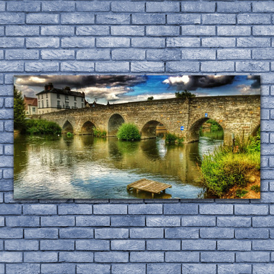 Quadro di vetro Architettura del fiume Bridge