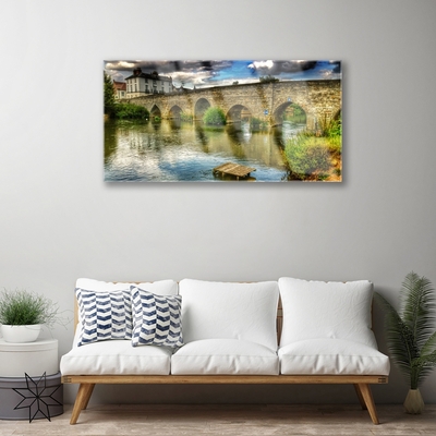 Quadro di vetro Architettura del fiume Bridge