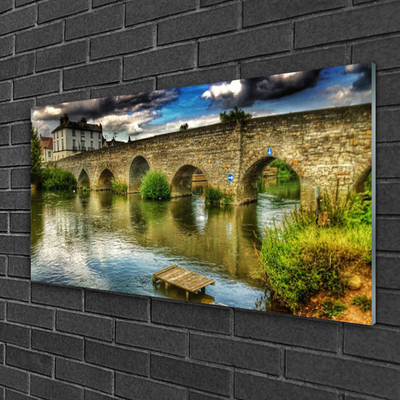 Quadro di vetro Architettura del fiume Bridge