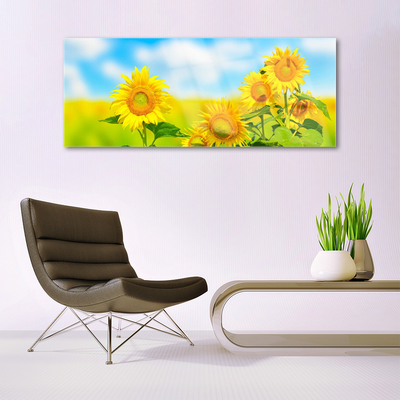 Quadro su vetro Girasole Fiori della natura