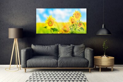 Quadro su vetro Girasole Fiori della natura