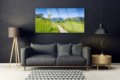 Quadro di vetro Montagne Prato Valle Sentiero