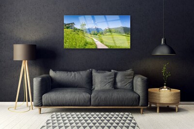 Quadro di vetro Montagne Prato Valle Sentiero