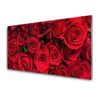 Quadro in vetro Rose rosse Fiori di natura