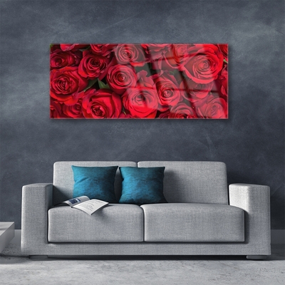 Quadro in vetro Rose rosse Fiori di natura