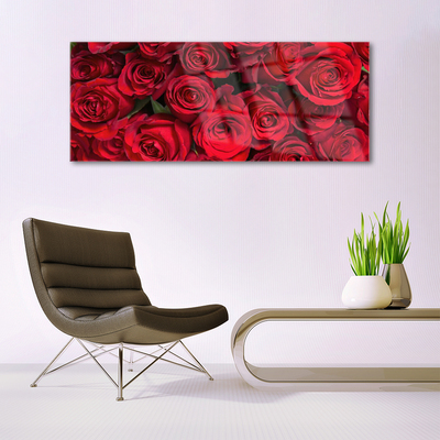 Quadro in vetro Rose rosse Fiori di natura